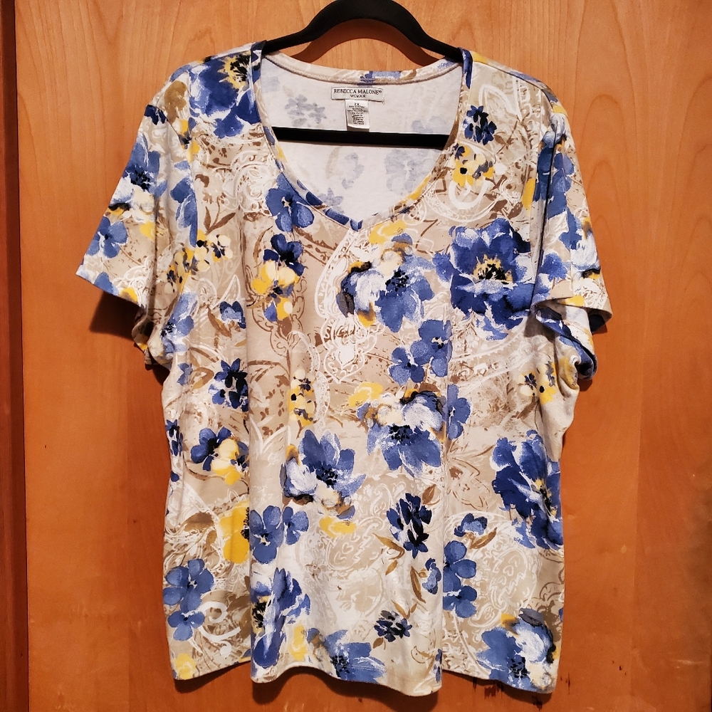 🔴 Rebecca Malone Woman Floral Tee - 2X